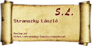 Stranszky László névjegykártya