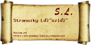 Stranszky László névjegykártya