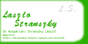 laszlo stranszky business card